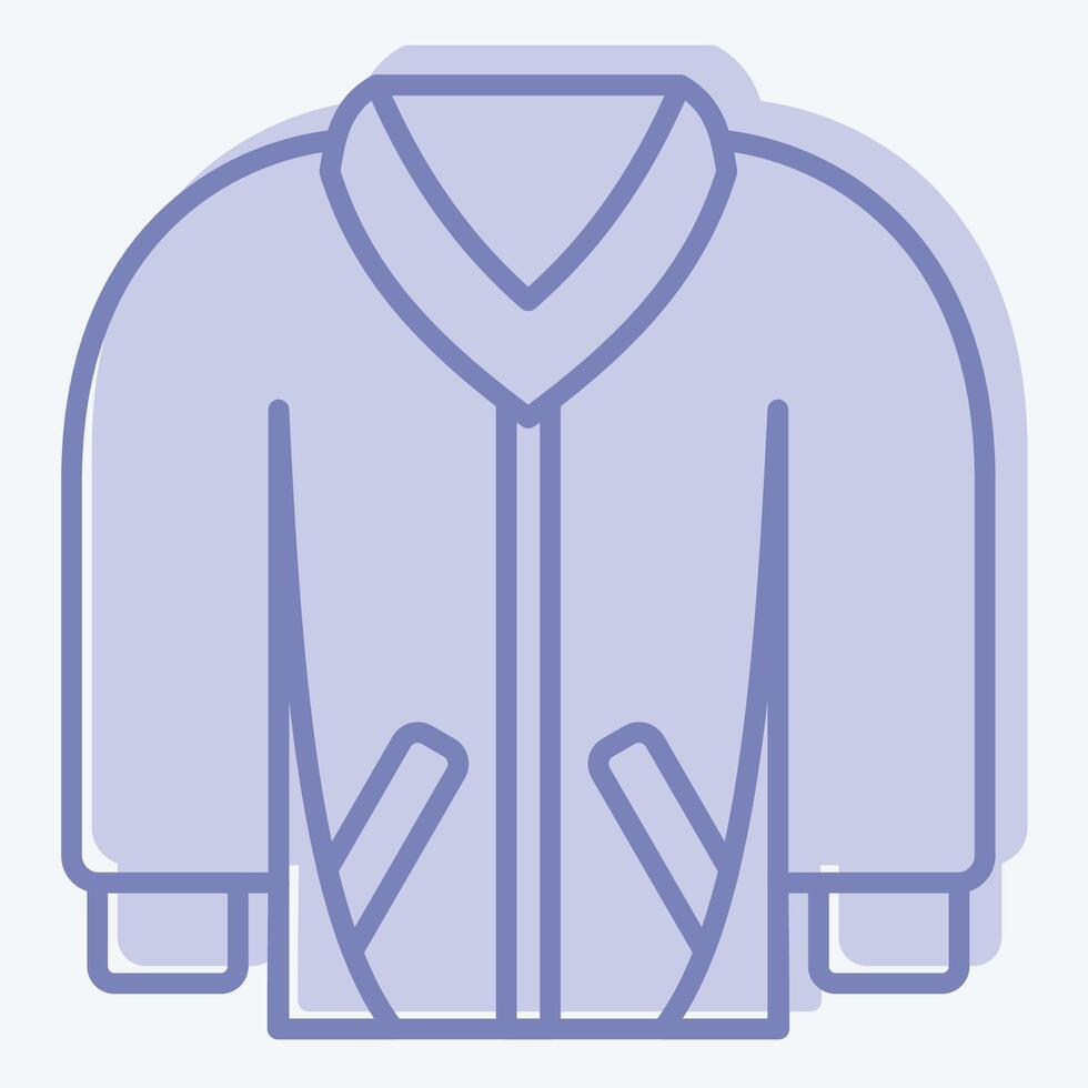 icona giacca. relazionato per fricchettone simbolo. Due tono stile. semplice design modificabile. semplice illustrazione vettore