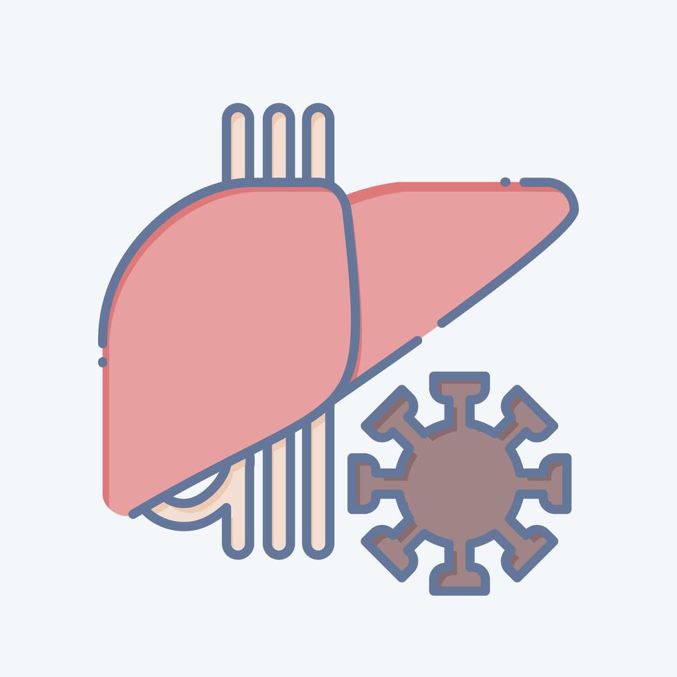 icona covit. relazionato per epatologo simbolo. scarabocchio stile. semplice design modificabile. semplice illustrazione vettore