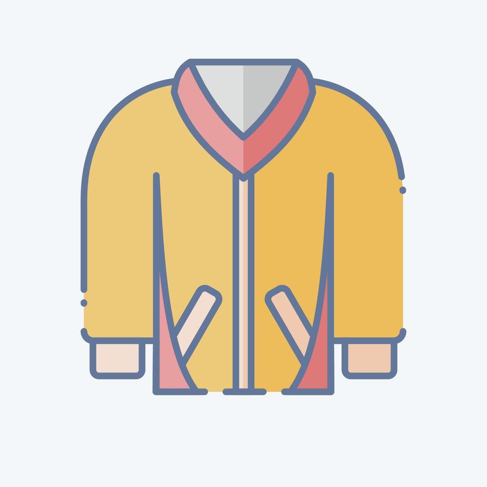 icona giacca. relazionato per fricchettone simbolo. scarabocchio stile. semplice design modificabile. semplice illustrazione vettore