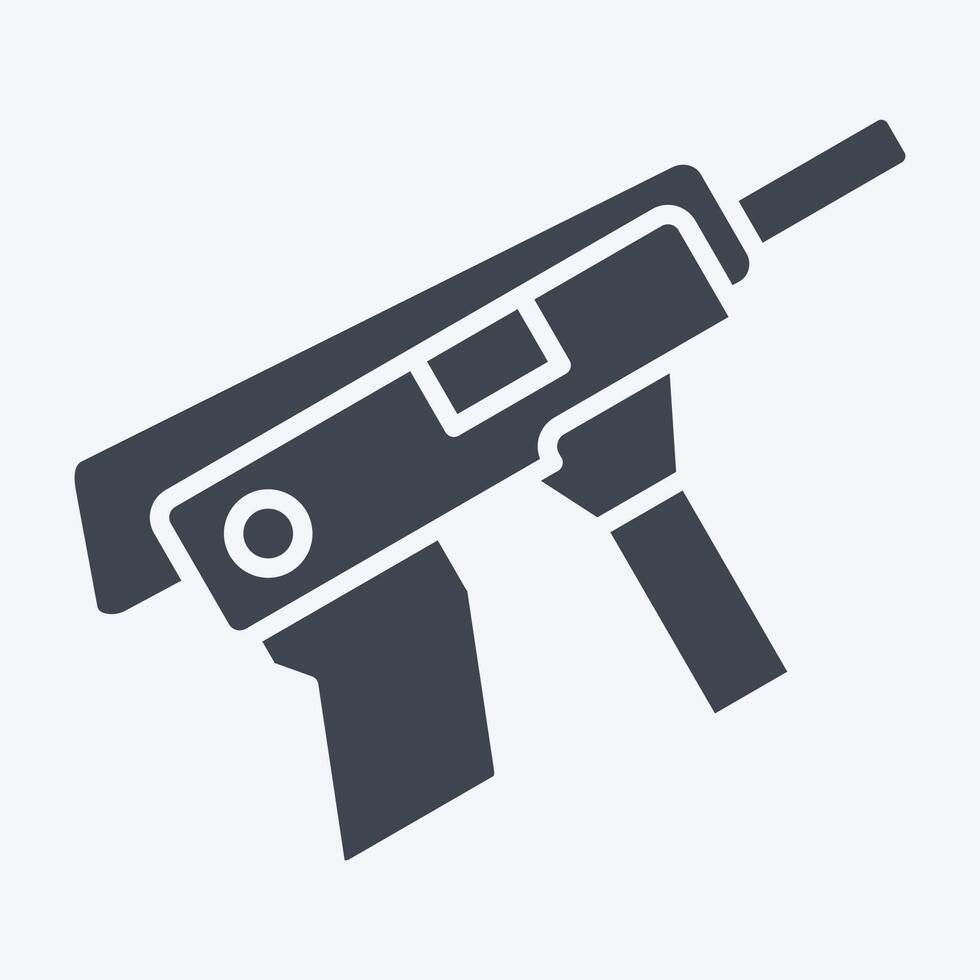 icona mitragliatore pistola. relazionato per Armi simbolo. glifo stile. semplice design modificabile. semplice illustrazione vettore