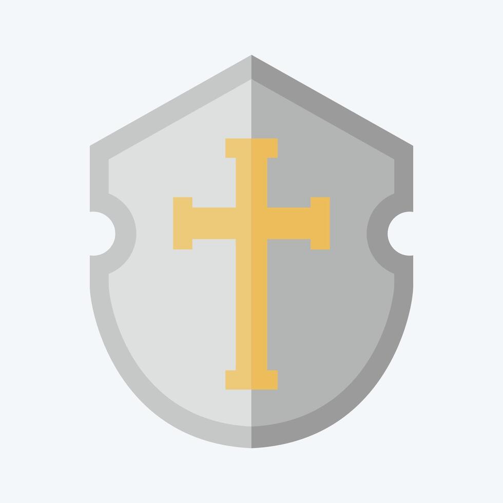 icona scudo. relazionato per medievale simbolo. piatto stile. semplice design modificabile. semplice illustrazione vettore