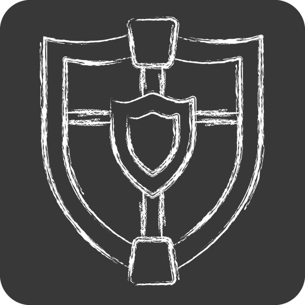 icona scudo. relazionato per Armi simbolo. gesso stile. semplice design modificabile. semplice illustrazione vettore