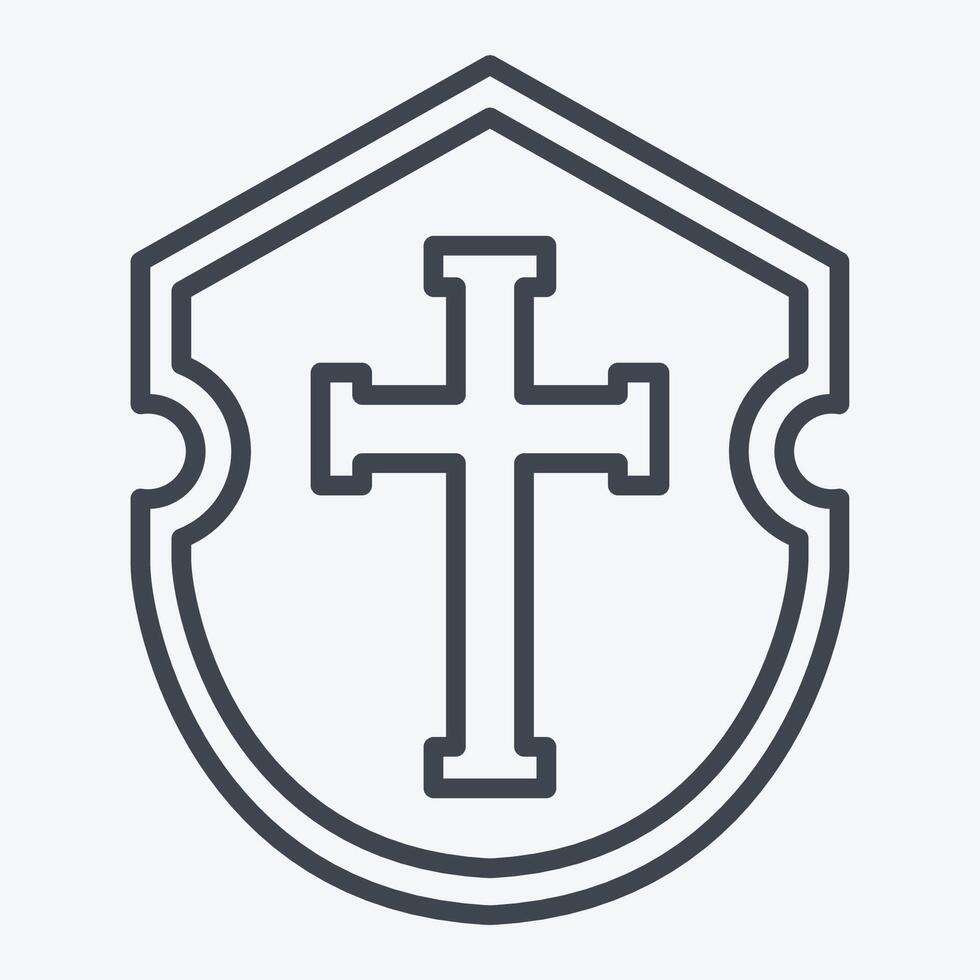 icona scudo. relazionato per medievale simbolo. linea stile. semplice design modificabile. semplice illustrazione vettore