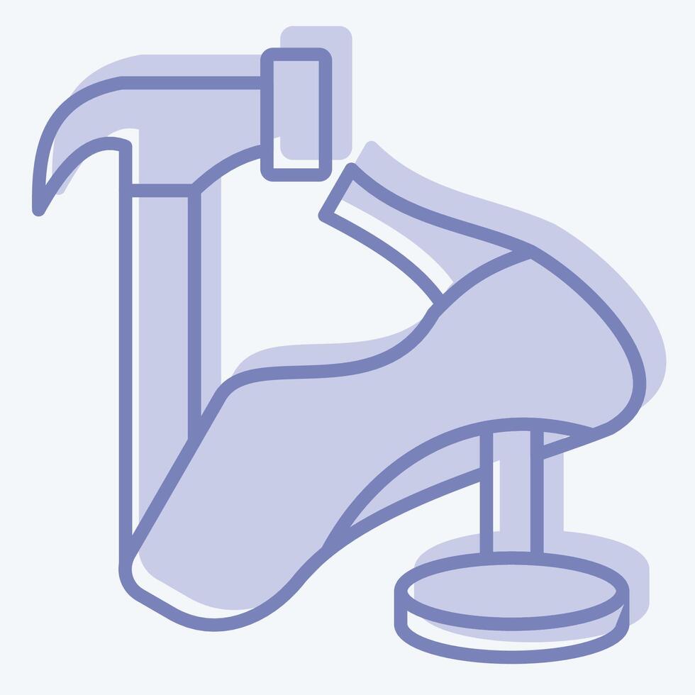 icona martello. relazionato per calzolaio simbolo. Due tono stile. semplice design modificabile. semplice illustrazione vettore