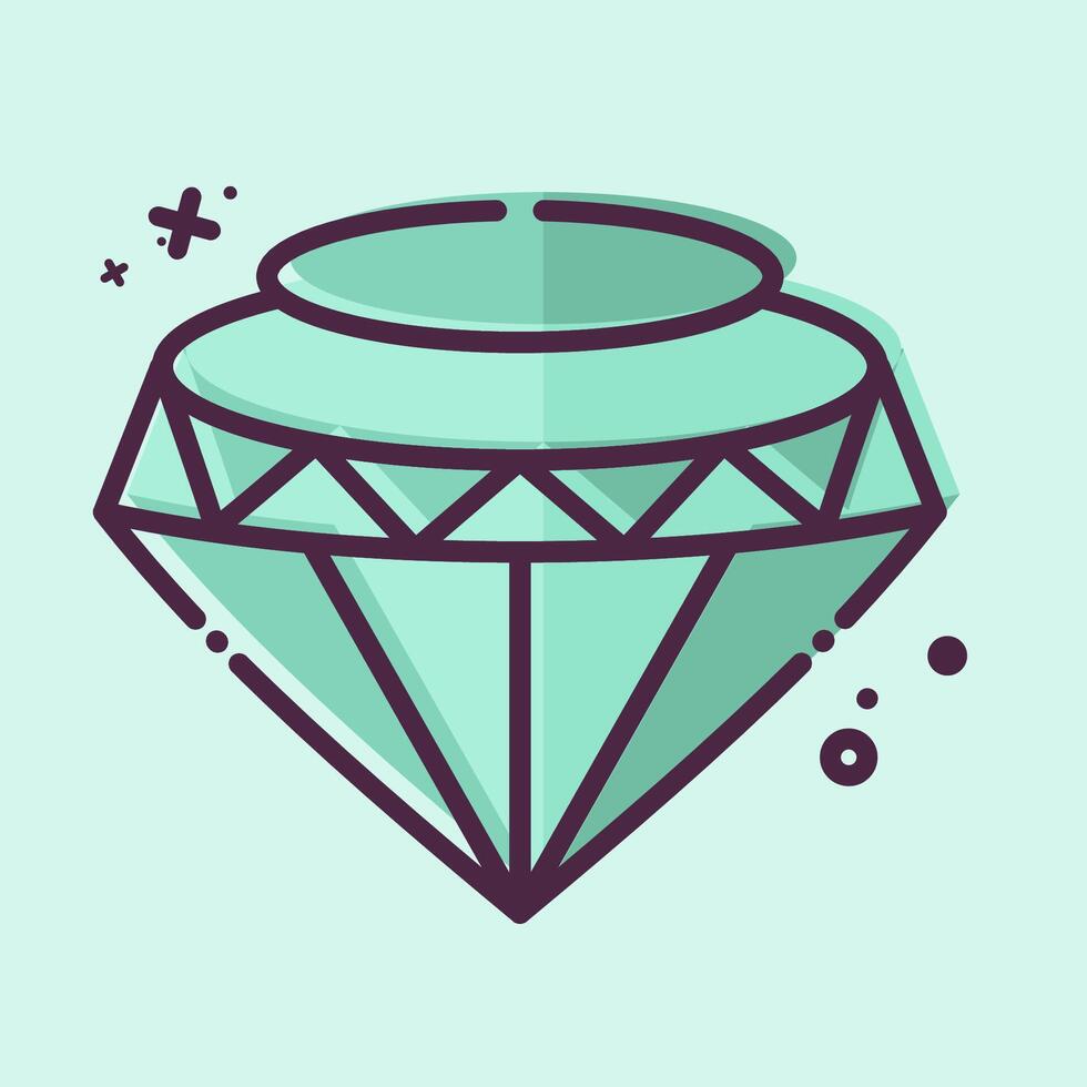 icona diamante. relazionato per fricchettone simbolo. mbe stile. semplice design modificabile. semplice illustrazione vettore
