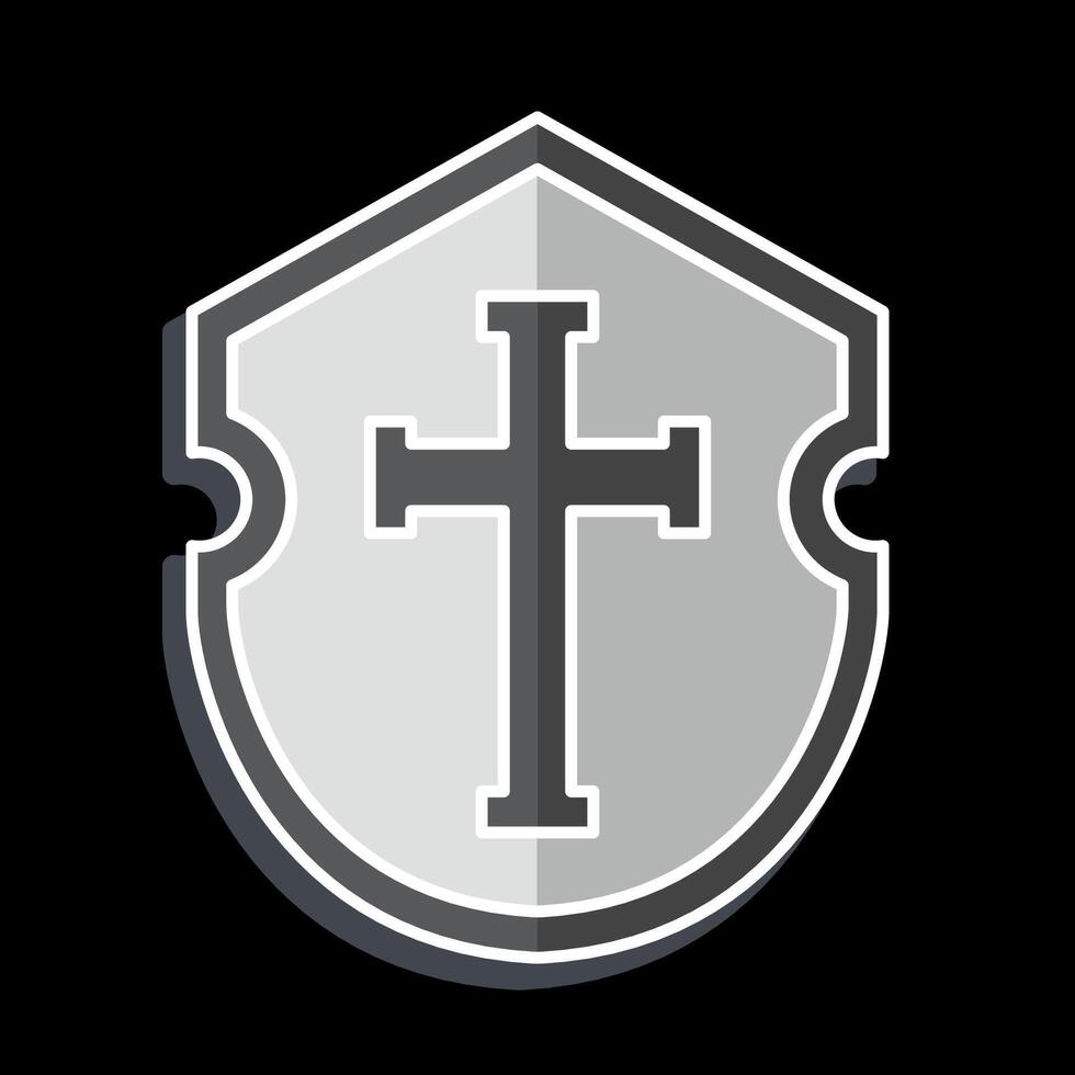 icona scudo. relazionato per medievale simbolo. lucido stile. semplice design modificabile. semplice illustrazione vettore