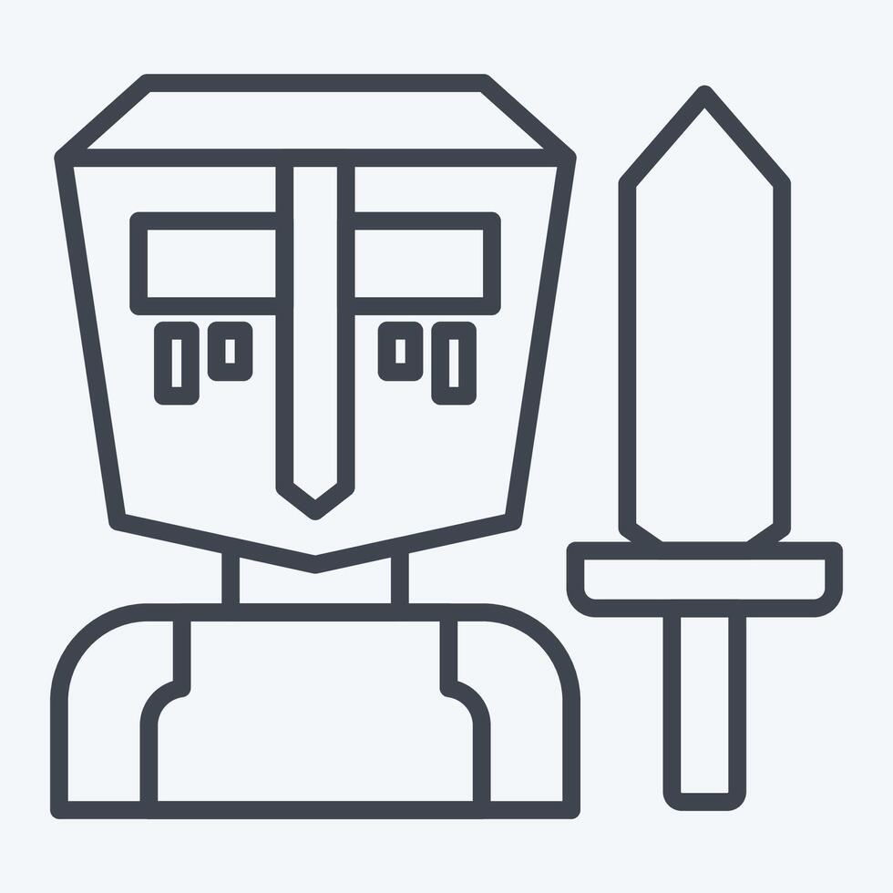 icona spada. relazionato per medievale simbolo. linea stile. semplice design modificabile. semplice illustrazione vettore
