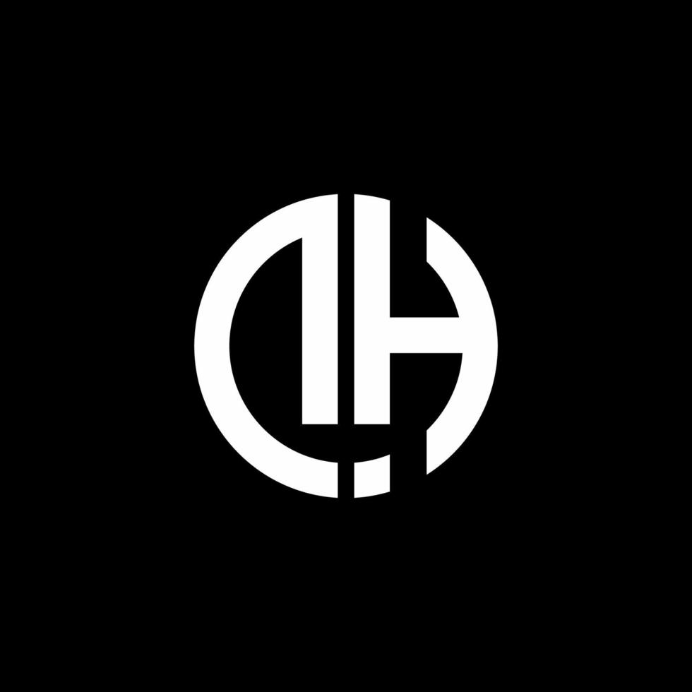 modello di progettazione di stile del nastro del cerchio del logo del monogramma dh vettore