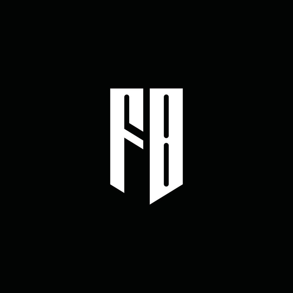 monogramma logo fb con stile emblema isolato su sfondo nero vettore