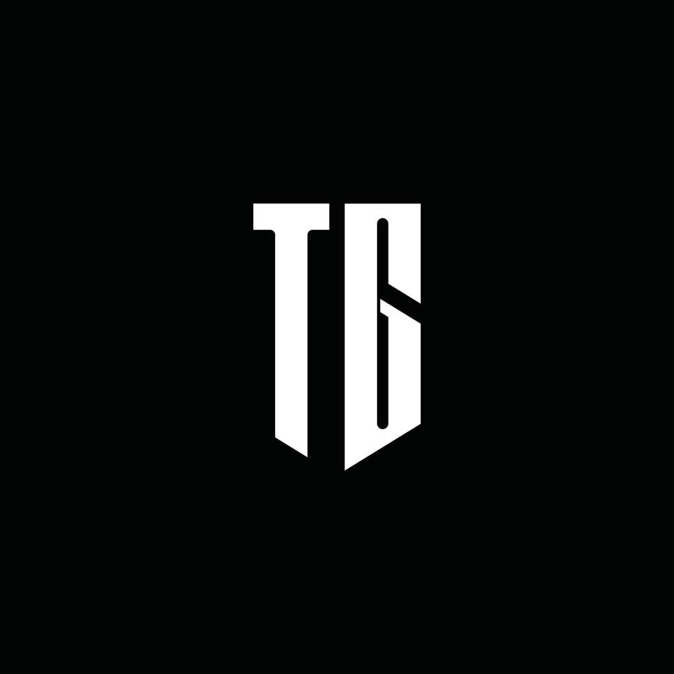 tg logo monogramma con stile emblema isolato su sfondo nero vettore