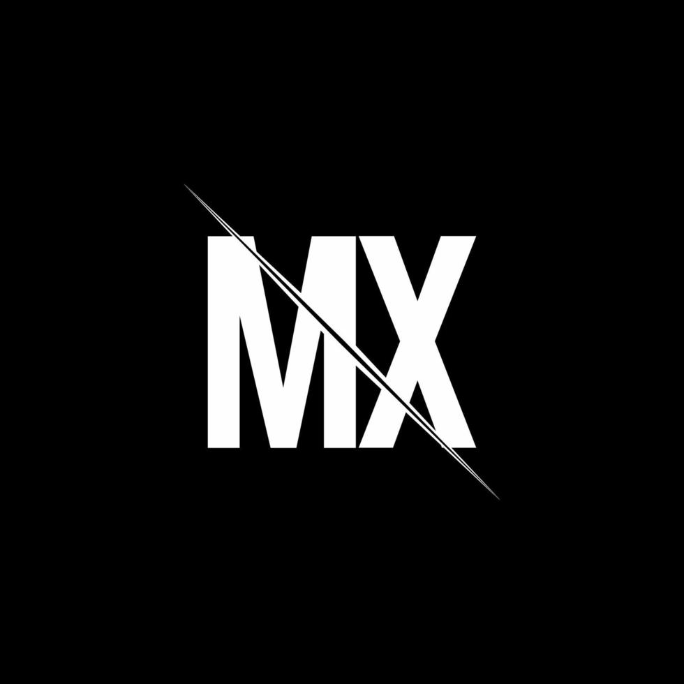 mx logo monogramma con modello di design in stile slash vettore