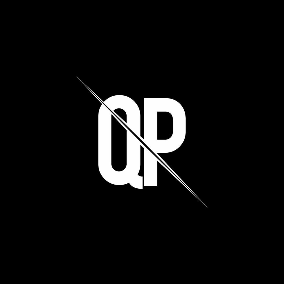 qp logo monogramma con modello di design in stile barra vettore