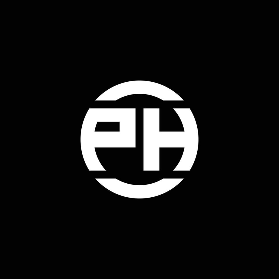 monogramma logo ph isolato sul modello di progettazione elemento cerchio vettore