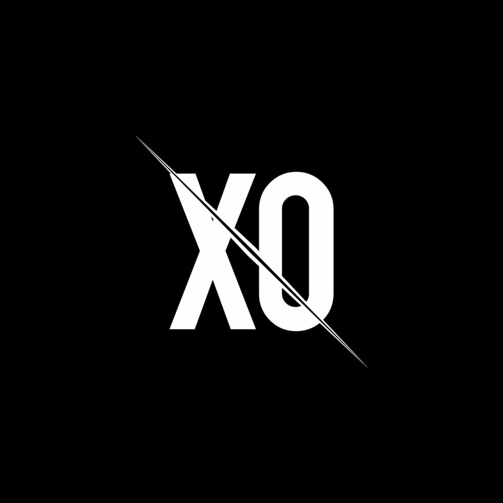 xo logo monogramma con modello di design in stile slash vettore