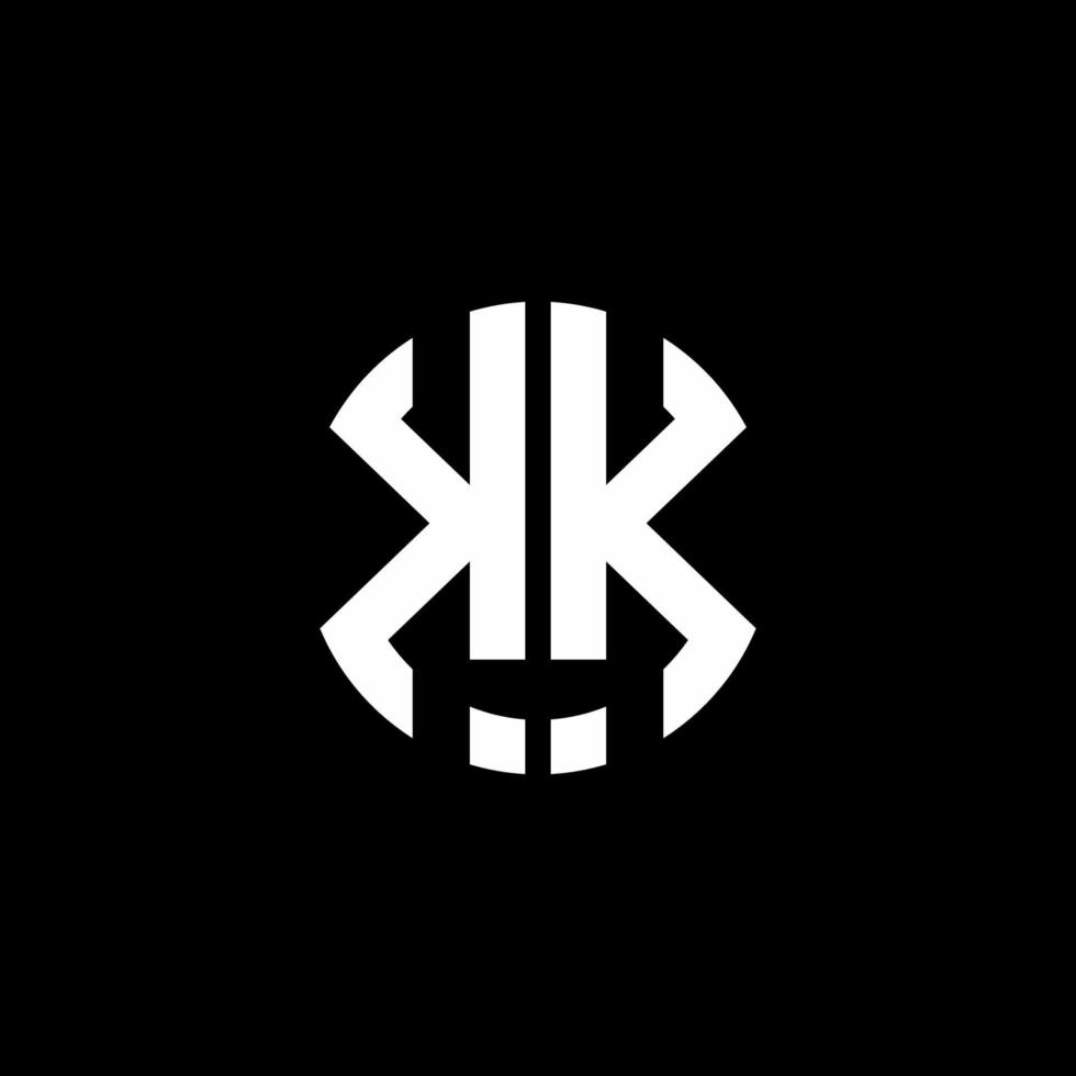 modello di progettazione di stile del nastro del cerchio del logo del monogramma kk vettore