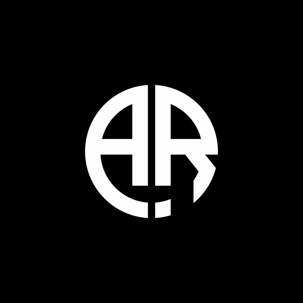 modello di progettazione di stile del nastro del cerchio del logo del monogramma di ar vettore