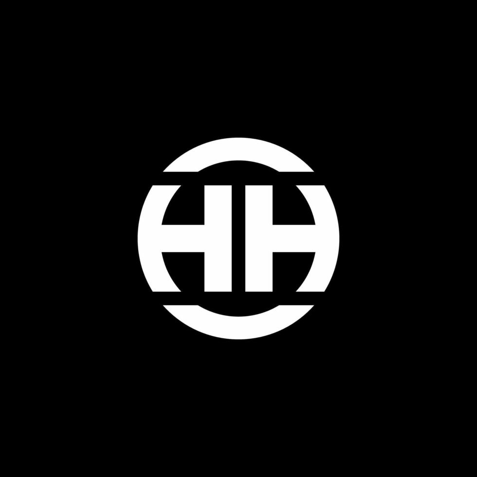 hh logo monogramma isolato sul modello di progettazione elemento cerchio vettore