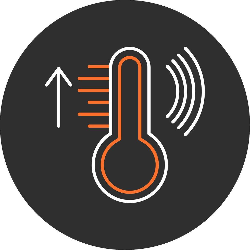 inteligente temperatura blu pieno icona vettore