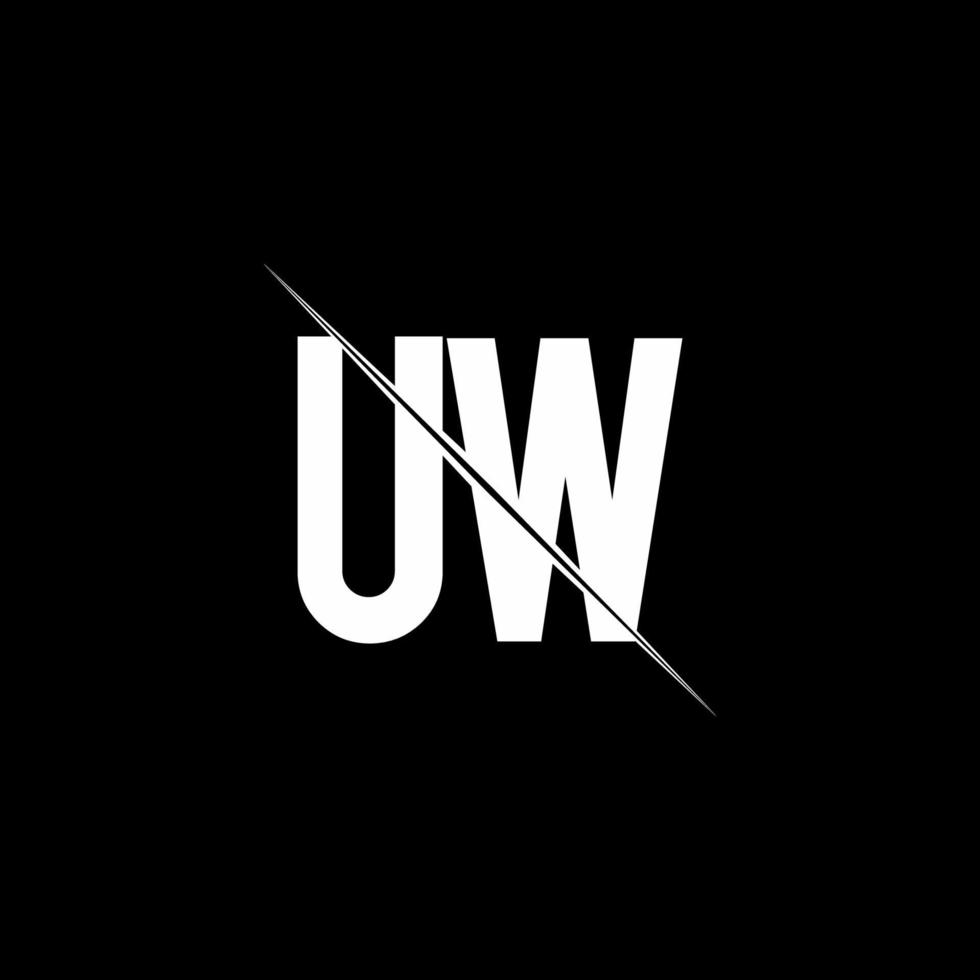 uw logo monogramma con modello di design in stile barra vettore