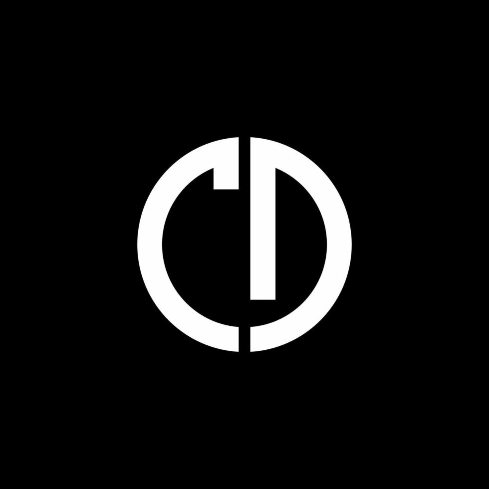 modello di progettazione di stile del nastro del cerchio del logo del monogramma del cd vettore