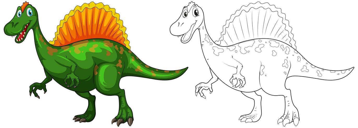 Doodle animale per dinosauro vettore