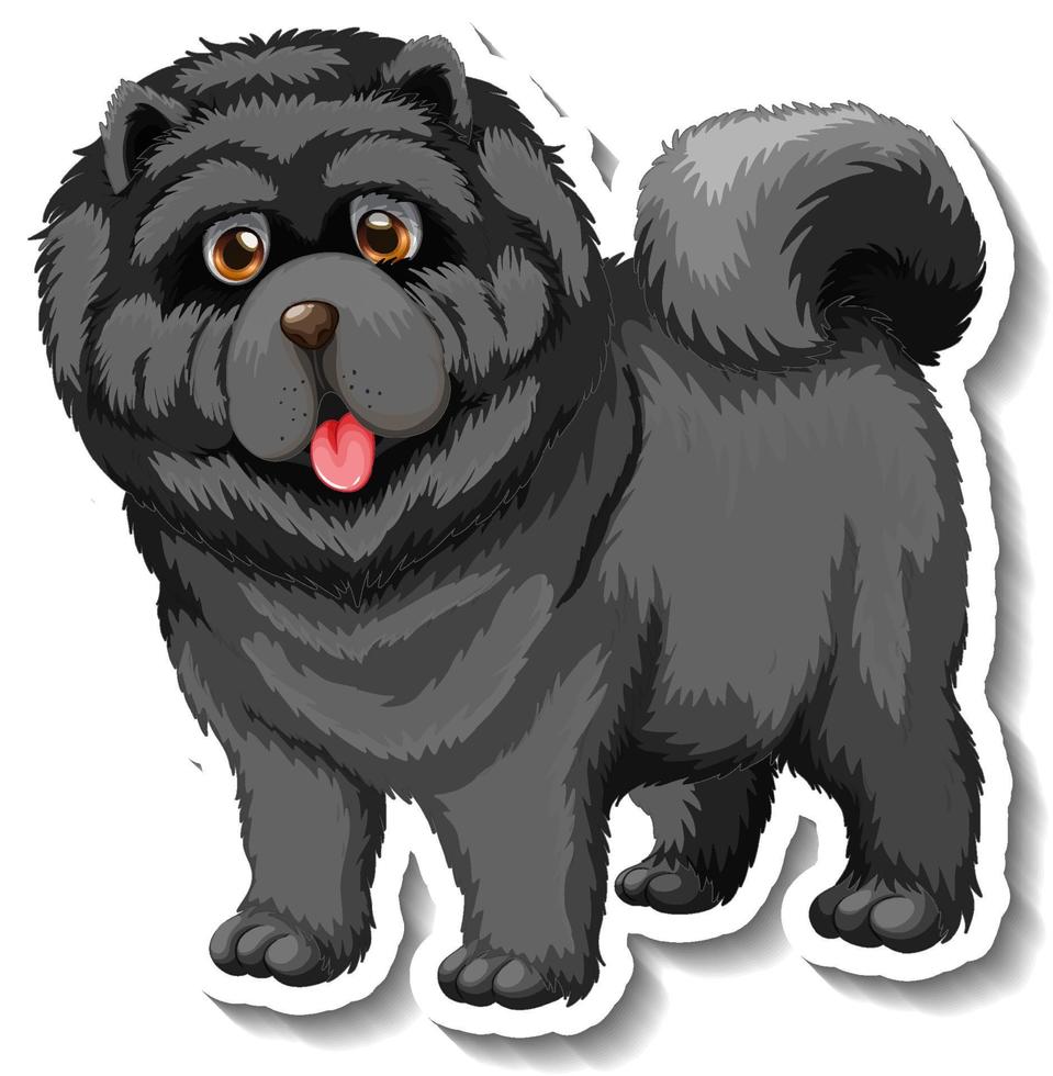 adesivo cartone animato cane chow chow vettore