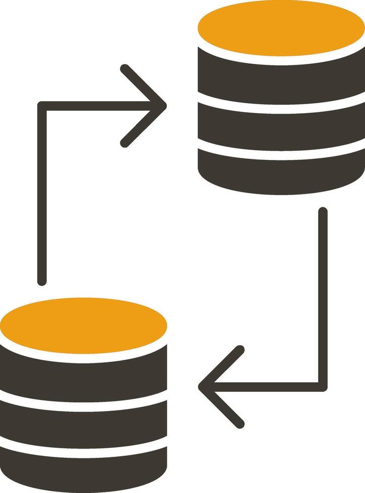 dati trasferimento glifo Due colore icona vettore