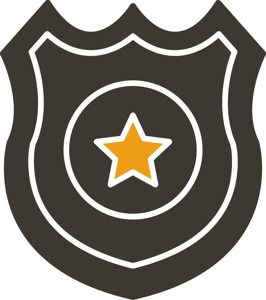 polizia distintivo glifo Due colore icona vettore