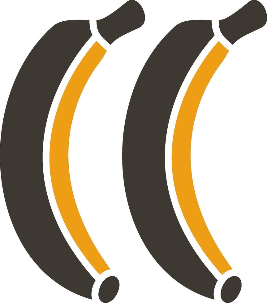 banane glifo Due colore icona vettore