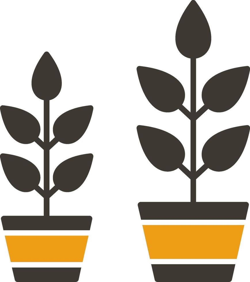 crescere pianta glifo Due colore icona vettore