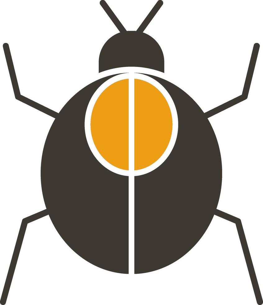 scarafaggio glifo Due colore icona vettore