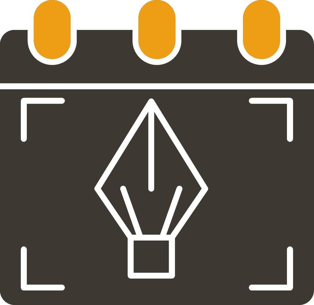 calendario glifo Due colore icona vettore