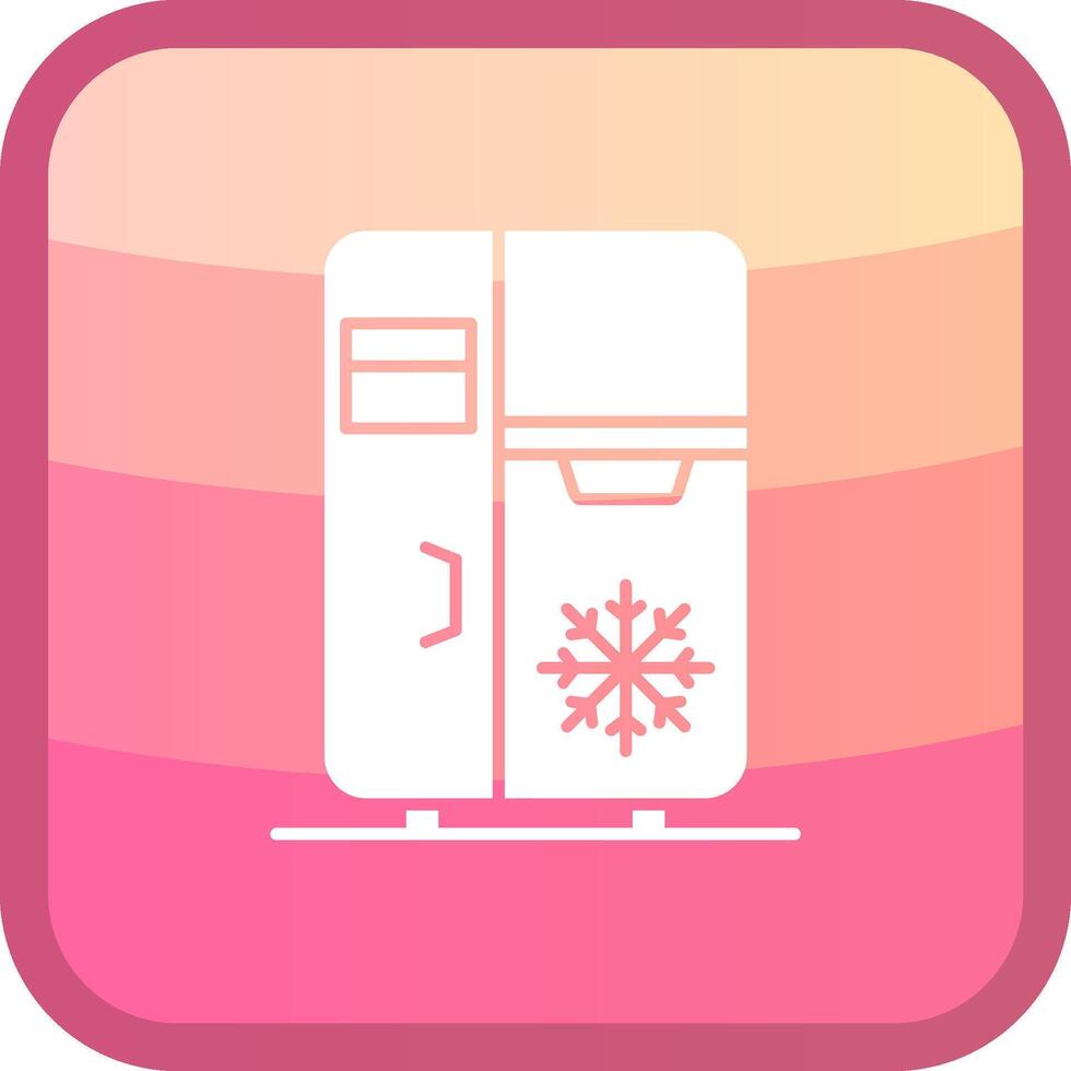 frigorifero glifo squre colorato icona vettore
