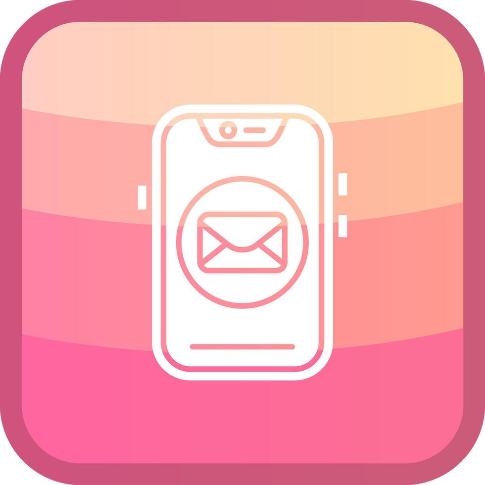 e-mail glifo squre colorato icona vettore