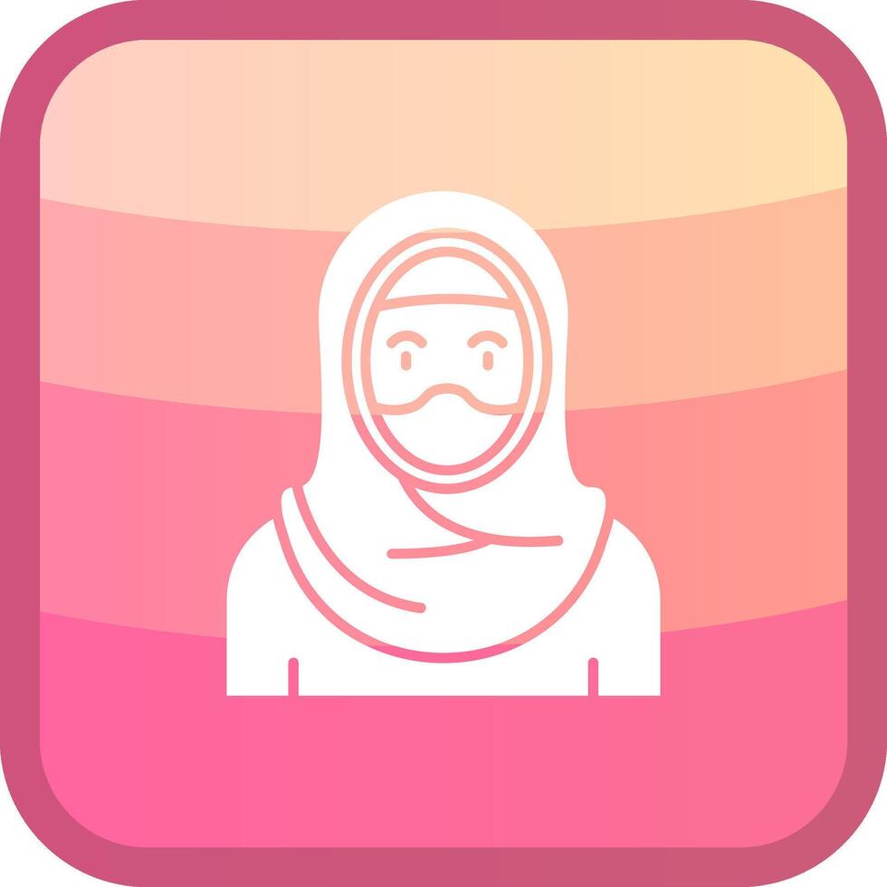 musulmano glifo squre colorato icona vettore