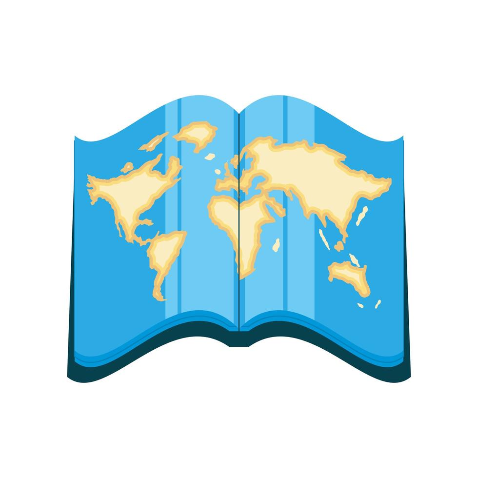 mappa del mondo nel libro dell'atlante vettore