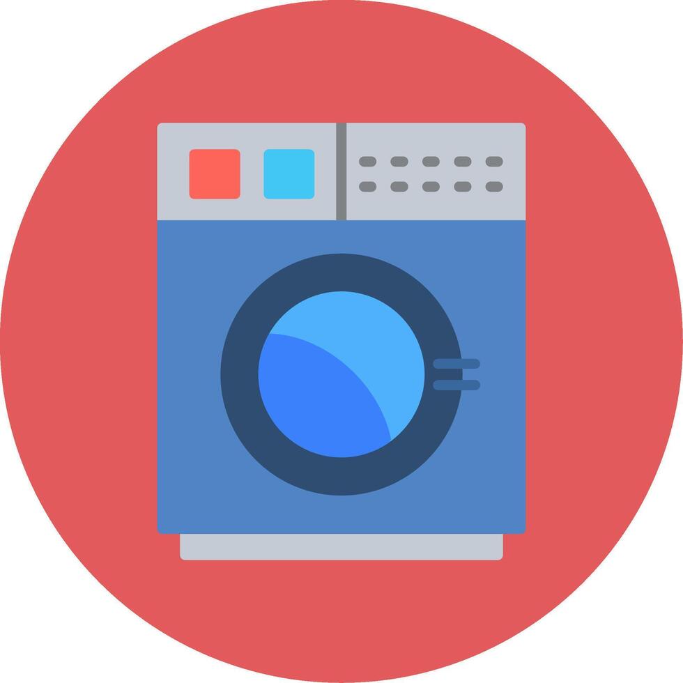lavaggio macchina piatto cerchio icona vettore
