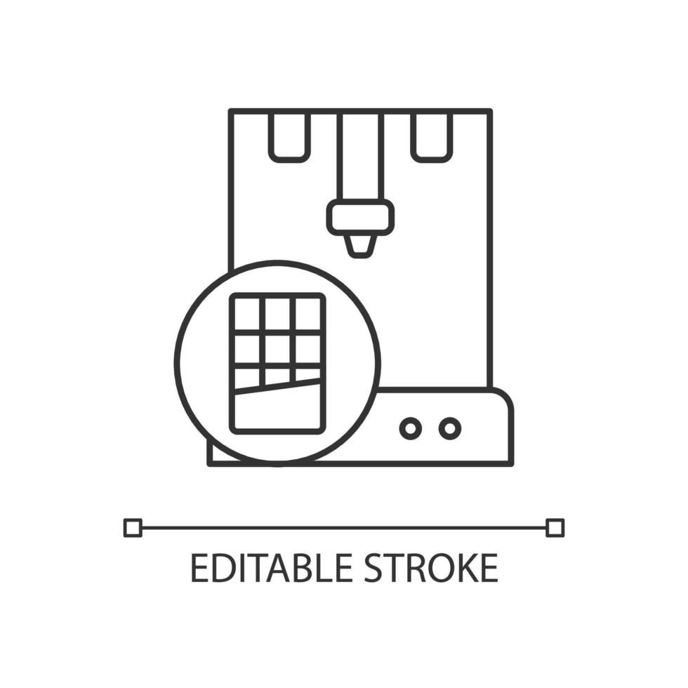 Icona lineare al cioccolato stampata in 3d vettore