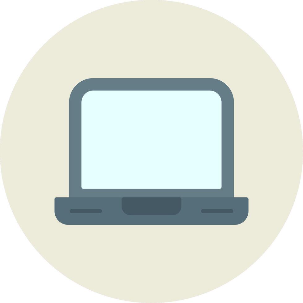 il computer portatile piatto cerchio icona vettore