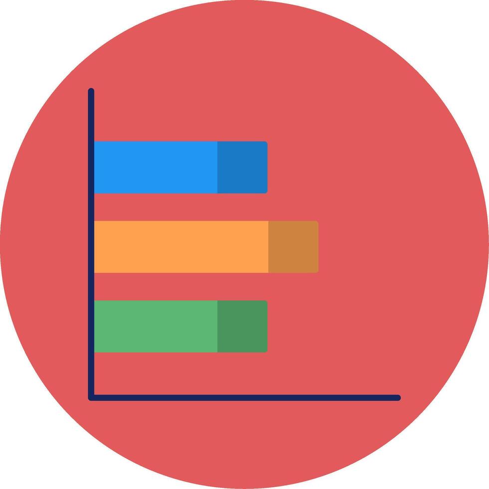 bar grafico piatto cerchio icona vettore