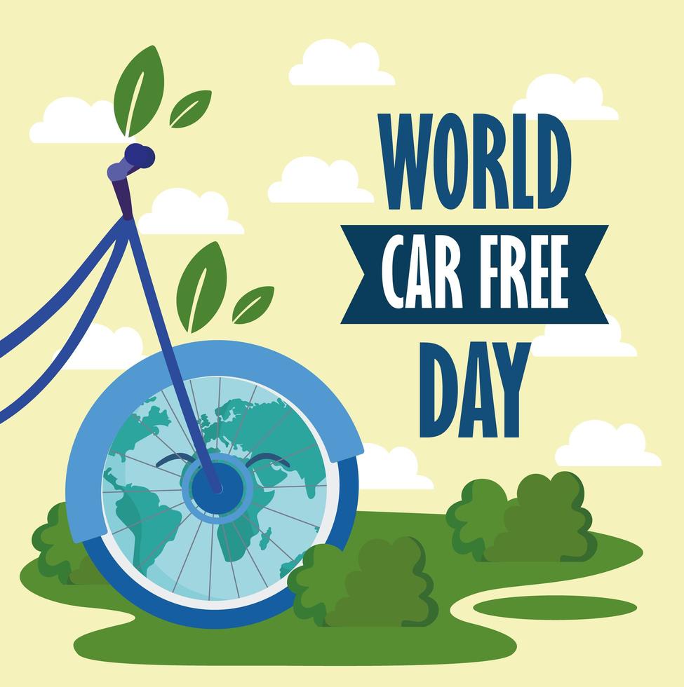 striscione della giornata mondiale senza auto vettore