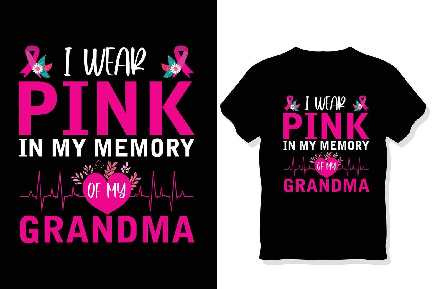 io indossare rosa nel mio memoria di mio nonna ,seno cancro consapevolezza t camicia vettore