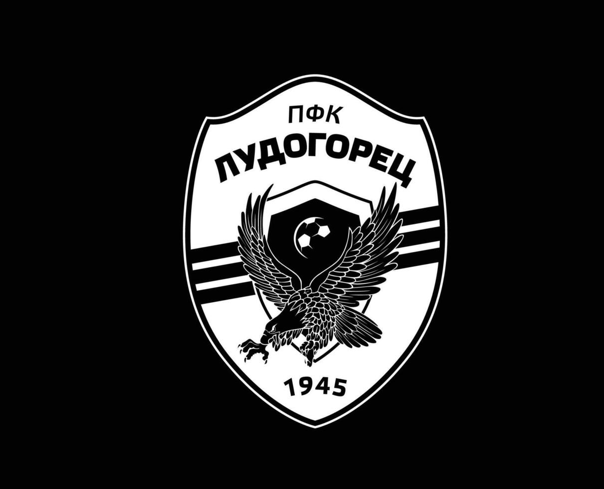 ludogorets razgrad club logo simbolo bianca bulgaria lega calcio astratto design vettore illustrazione con nero sfondo