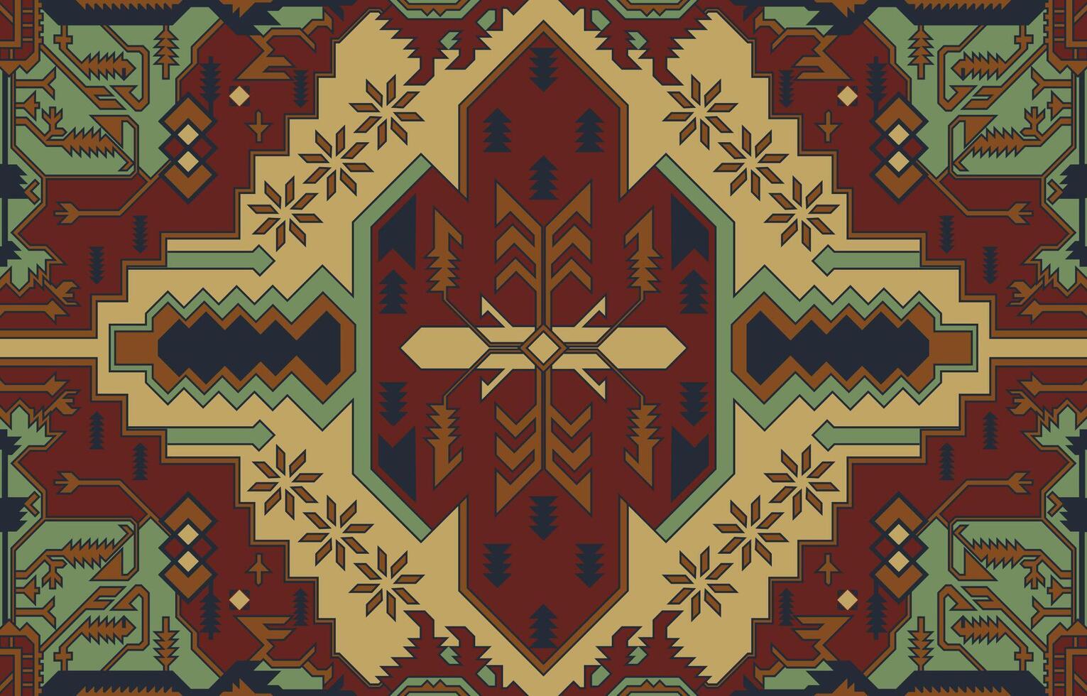 navajo pattern.persian tappeto.azteco tribale.seamless geometrico modello. indigeno etnico tappeto. etnia. rosso tappeto, il storia di il fuoco guerra. vettore