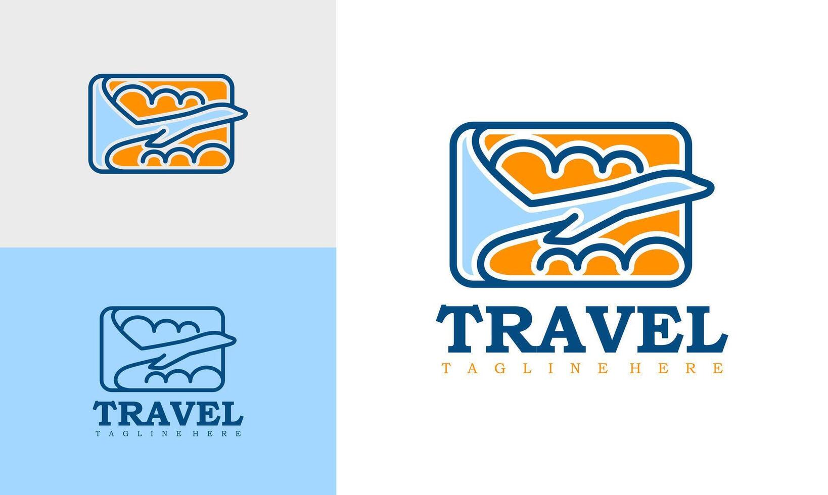 agenzia viaggio attività commerciale logo disegni concetto modello. aereo viaggio logo trasporto la logistica consegna. vettore