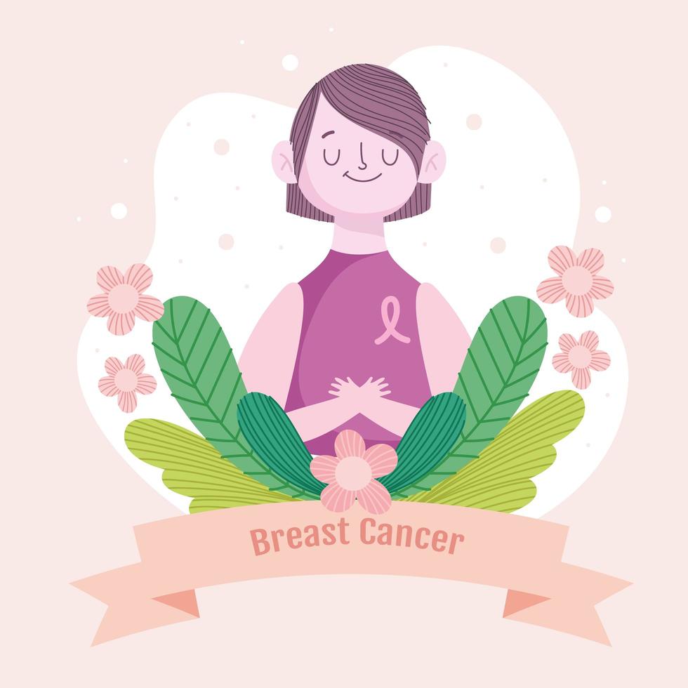 cancro al seno ritratto donna vettore