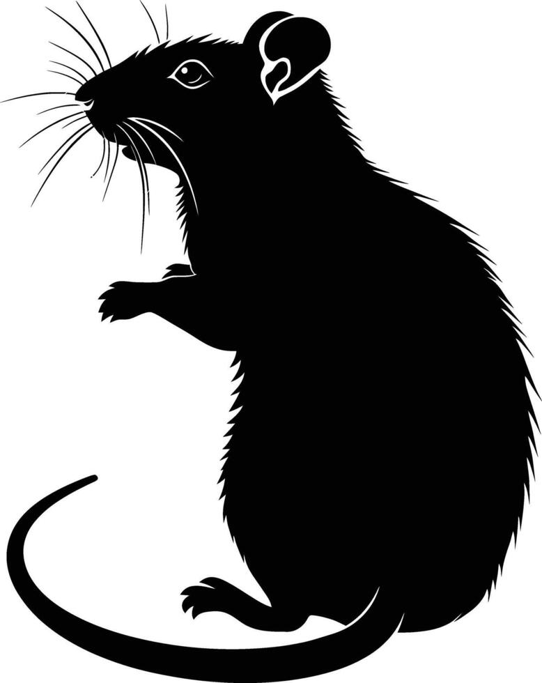 ai generato silhouette ratto nero colore solo pieno corpo vettore