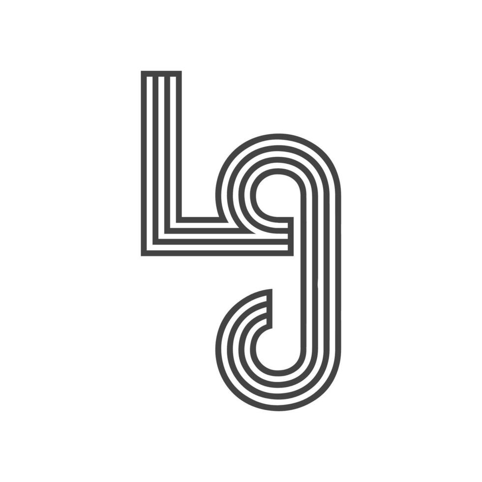 gl, lg, g e l astratto iniziale monogramma lettera alfabeto logo design vettore