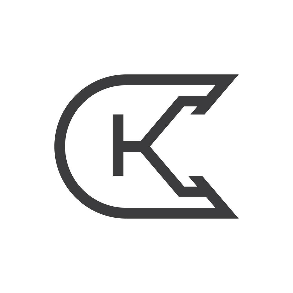creativo astratto lettera ck logo design. connesso lettera kc logo design. vettore