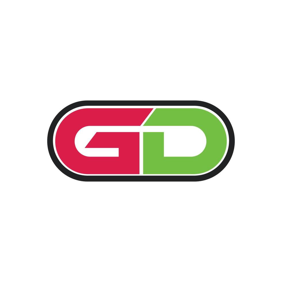 iniziale lettera gd o dg logo vettore design modello